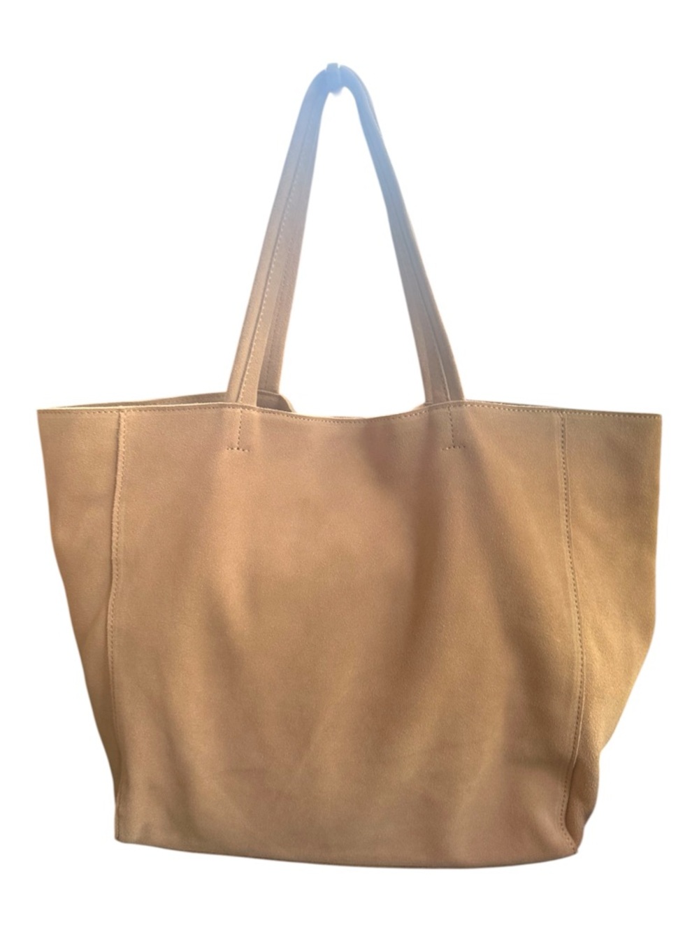 M.I.L.A Blush Pink Suede Tote Bag Large Minimalist Luxury Everyday Work Travel - Picture 15 of 16